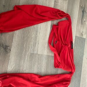 red shein shirt